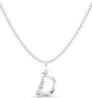 HauteCarat Graduated Lab Created Diamond Initial Letter Pendant Necklace