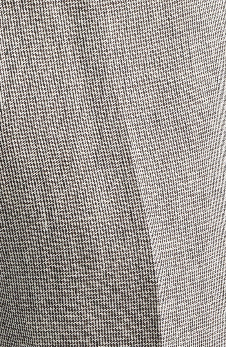 Zanella Parker Mini Check Linen Pants, Alternate, color, Espresso