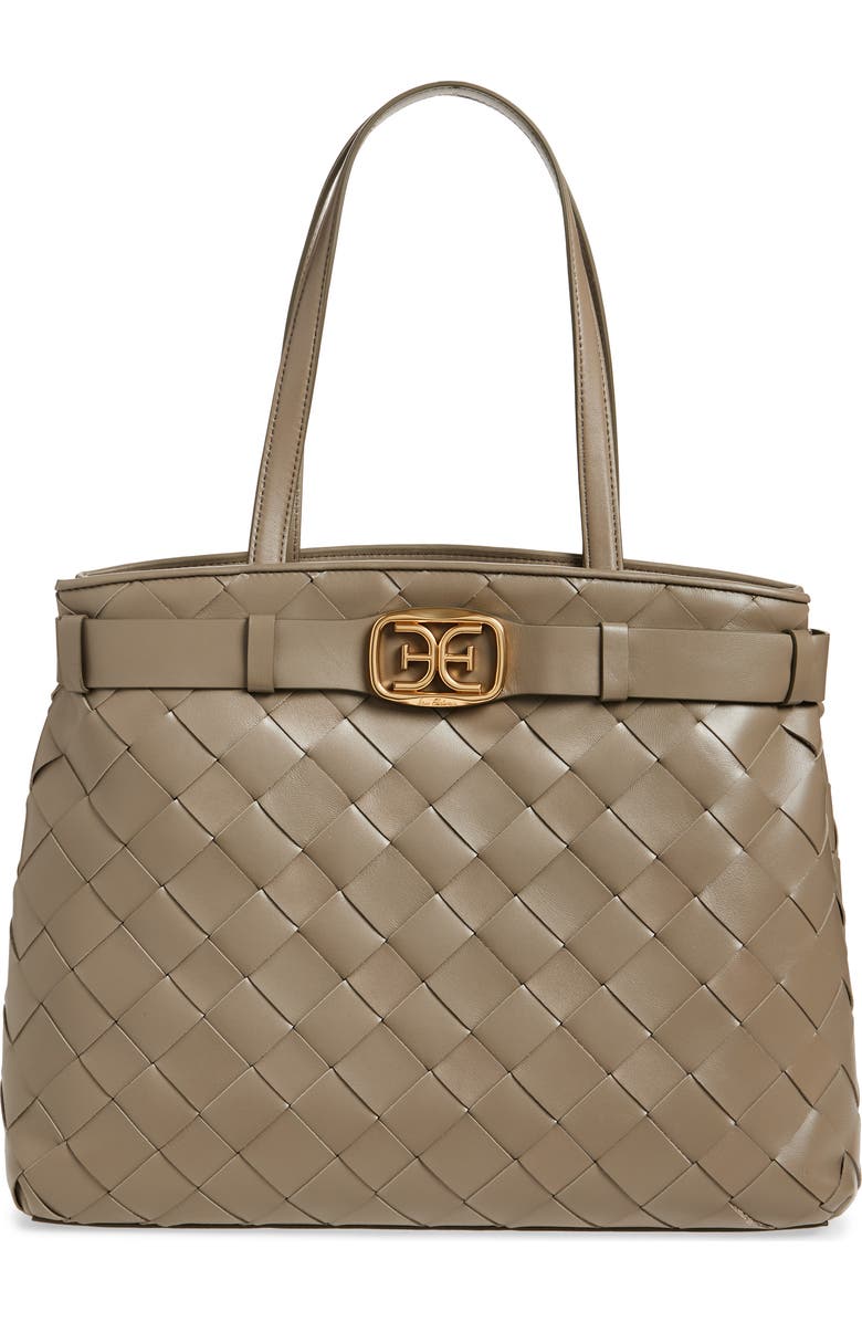 Sam Edelman Cleo Woven Leather Tote, Main, color, Taupe