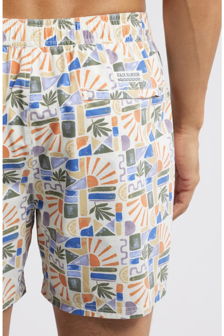 The Bungalow Water Repellent Swim Trunks, Alternate, color, BEACH SUN TILE (103)