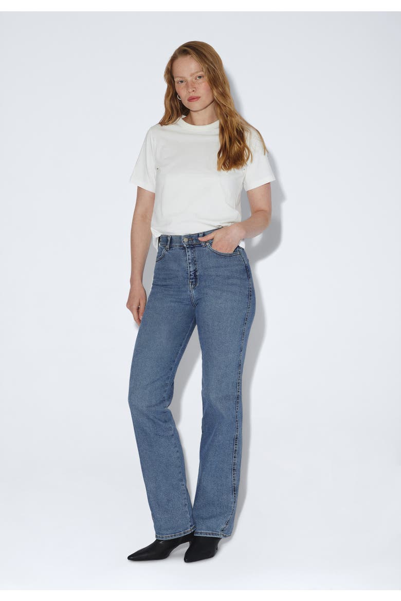 Moxy High Straight Jeans, Alternate, color, Cape Sky Worn Hem