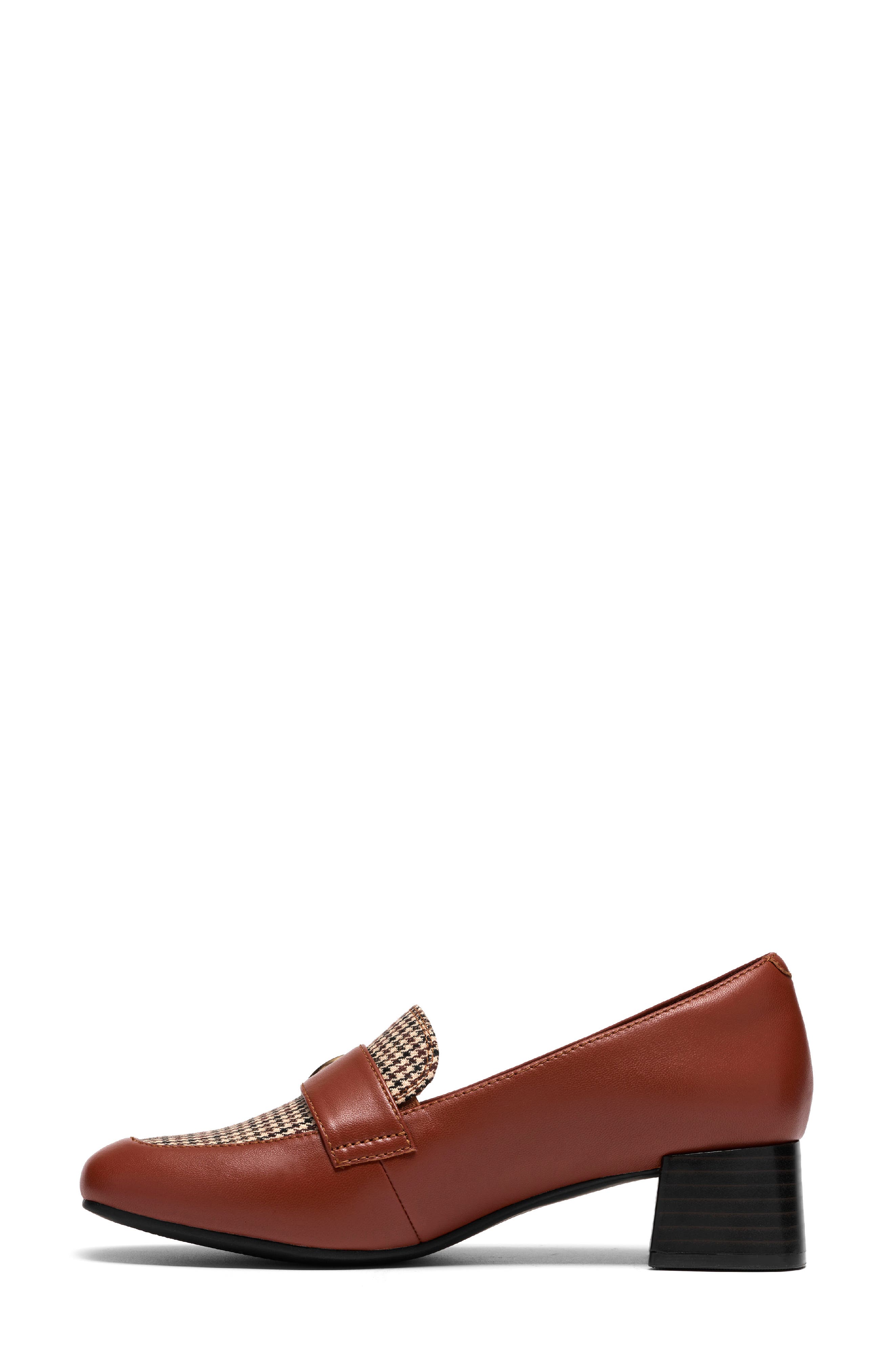Iridessa Big Buckle Leather Loafer Pump, Alternate, color, TAN INTEREST