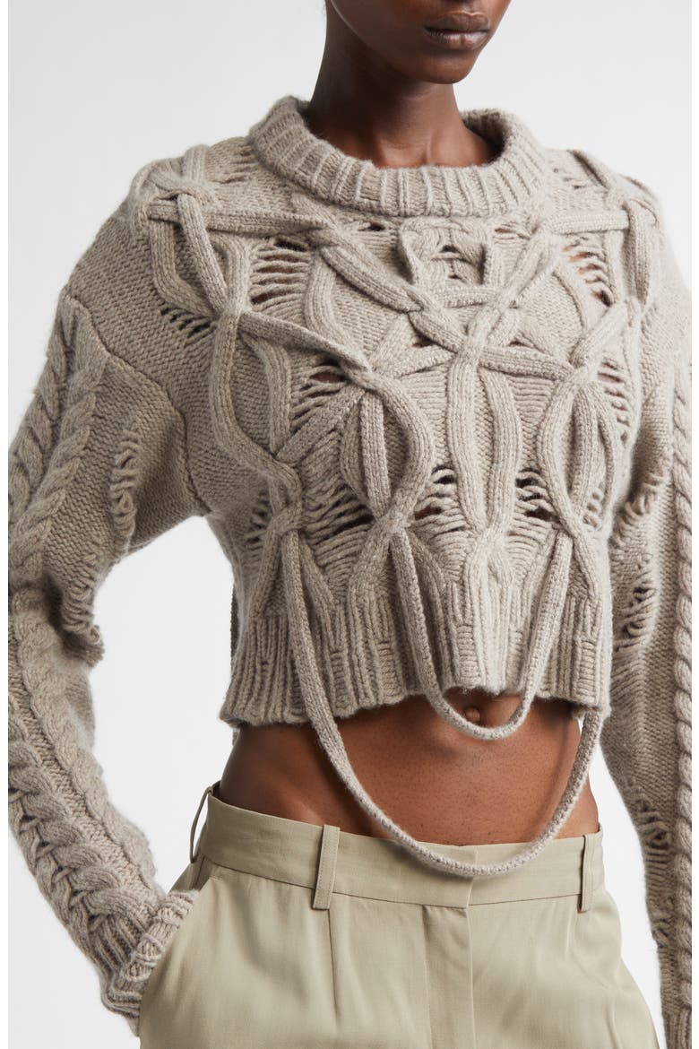 Briar Merino Wool & Cashmere Cable Sweater, Alternate, color, PURPLE HAZE