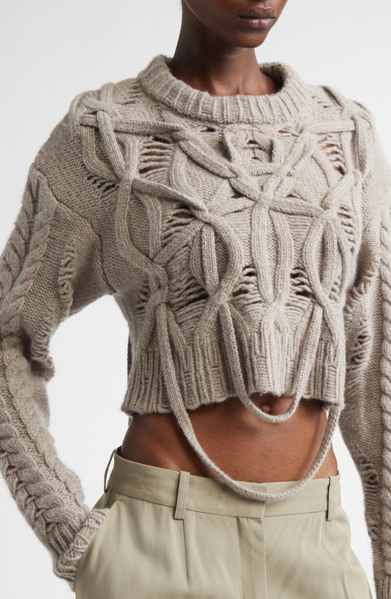 Aisling Camps Briar Merino Wool & Cashmere Cable Sweater, Alternate, color, Purple Haze