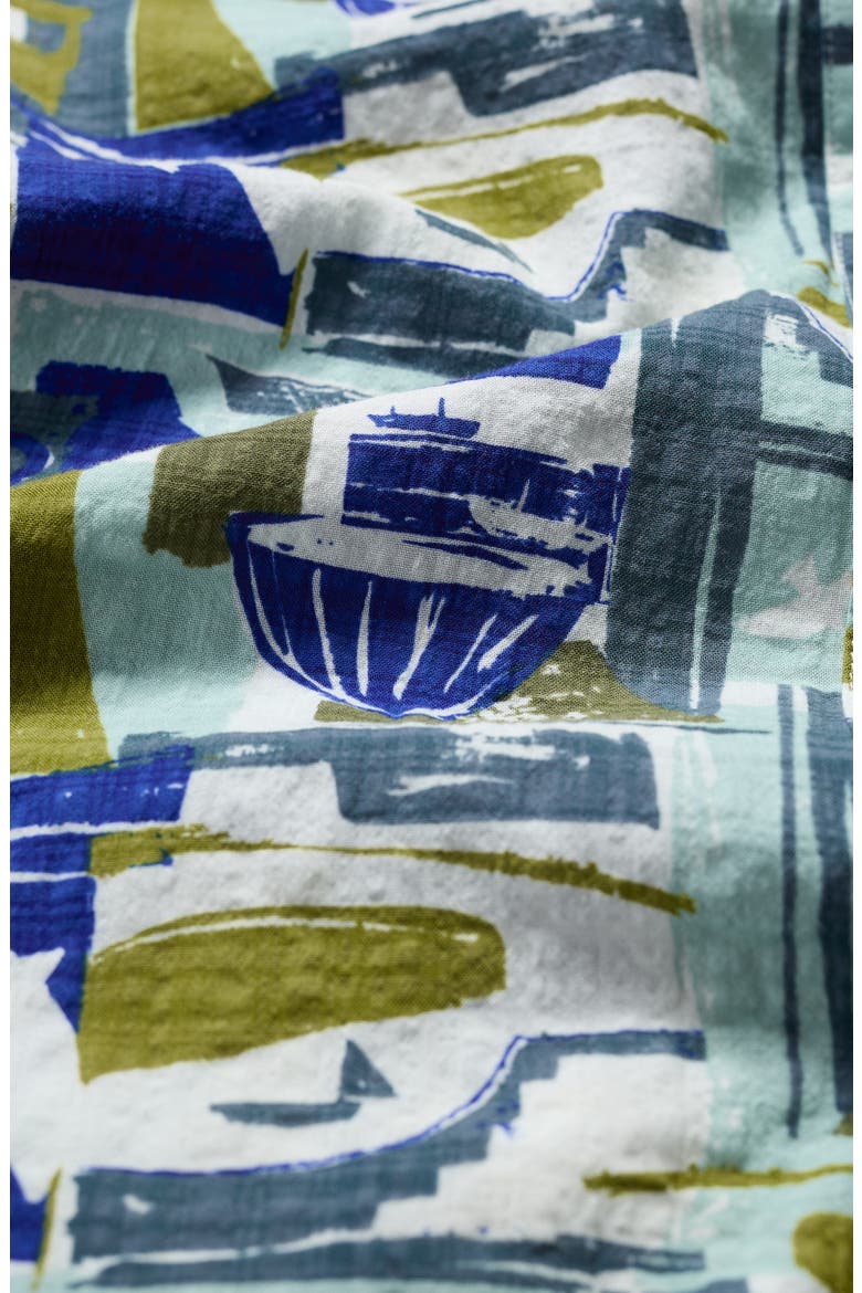 Wren Abstract Print Cotton Blend Button-Up Shirt, Alternate, color, WINDOWSCAPE SKETCH CHALK