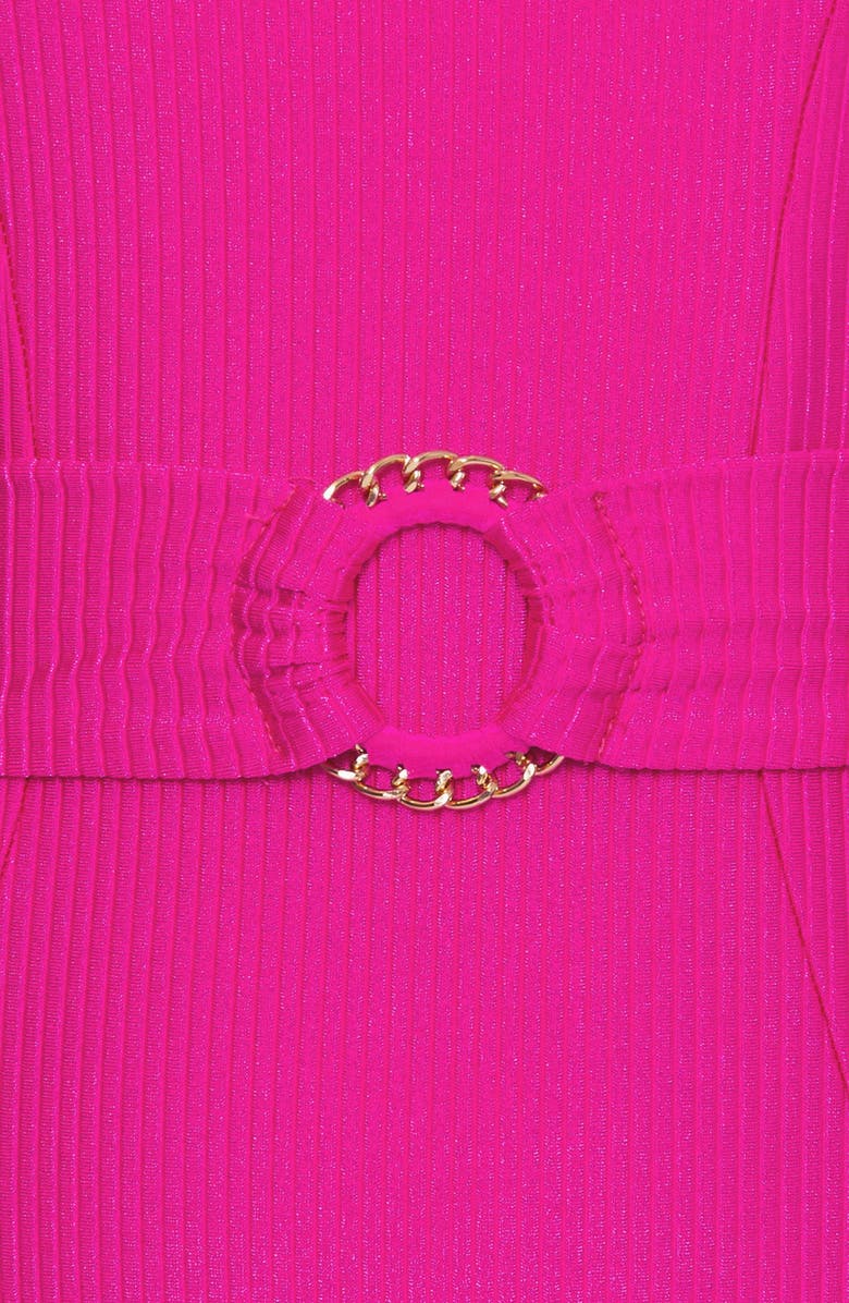 Becca Monte Carlo Belted Rib One-Piece Swimsuit, Alternate, color, Azalea