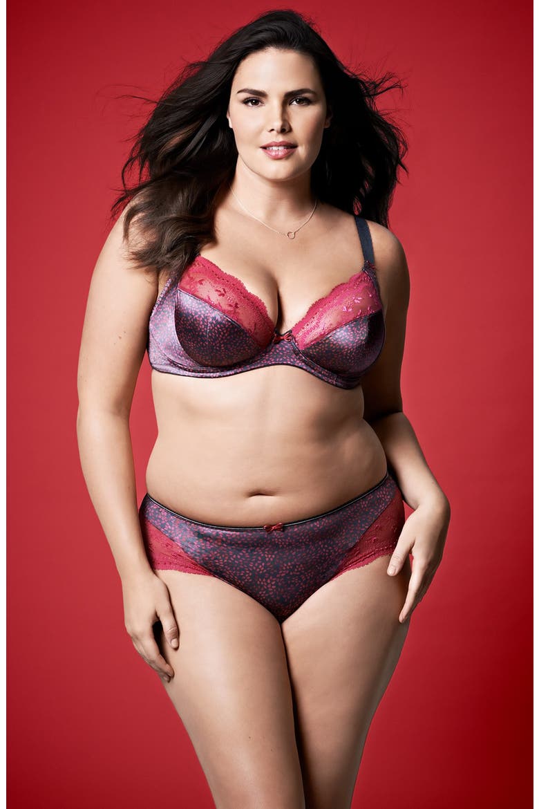'Jocelyn' Underwire Plunge Bra, Alternate, color, CHARCOAL