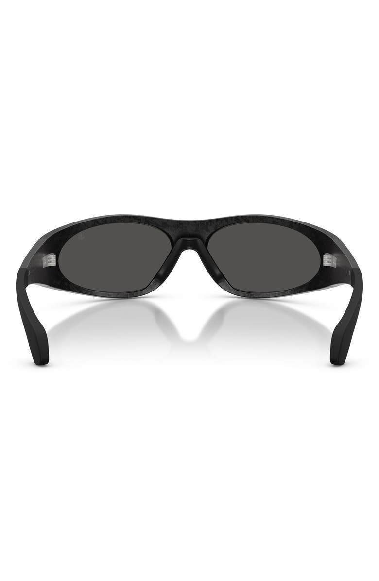 Moncler Inara 64mm Oversize Oval Sunglasses, Alternate, color, Black Carbo / Dark Grey Solid