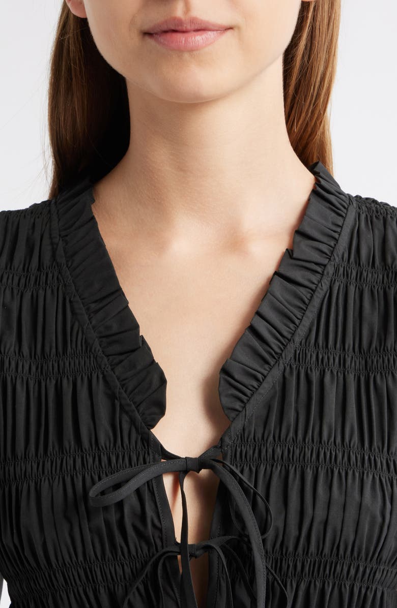 Rails Portia Shirred Cotton Top, Alternate, color, Black