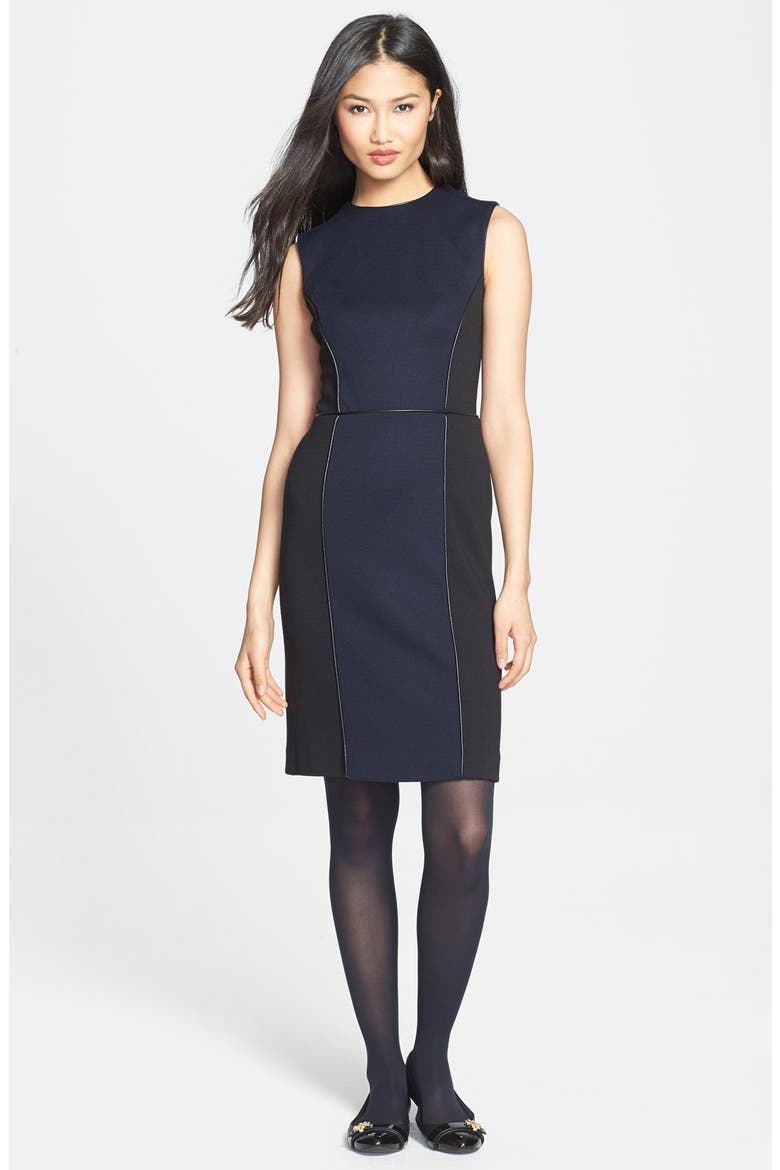 'Natalee' Ponte Sheath Dress, Alternate, color, MED NAVY