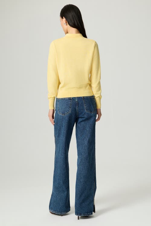 Nocturne Relaxed Polo Knit Sweater In Yellow