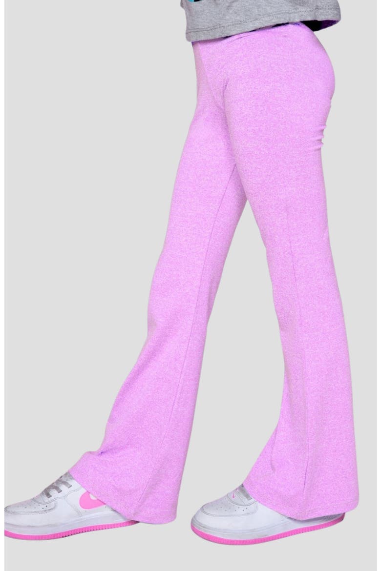 Kids' Soft Luxe Flare Leggings, Alternate, color, CANDY PINK