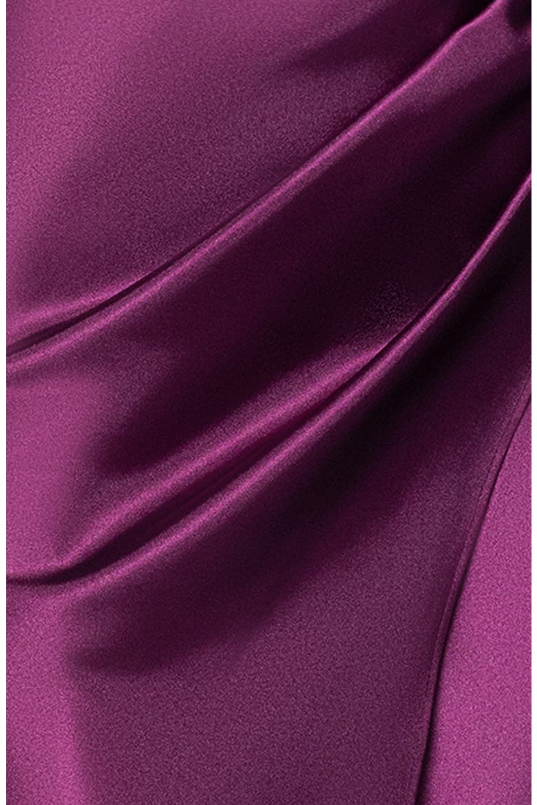 Ruched Charmeuse Trumpet Gown, Alternate, color, PLUM