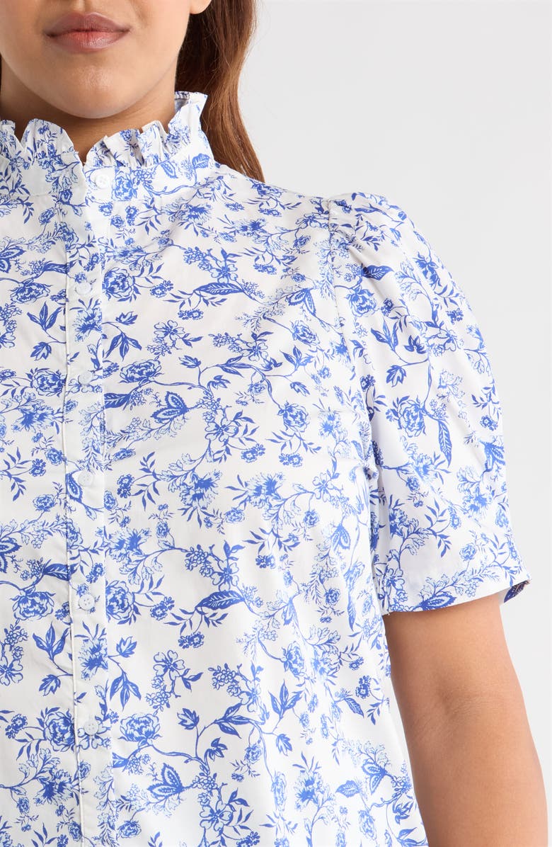 SUGARLIPS Kearny Floral Print Top, Alternate, color, White/ Blue/ Multi