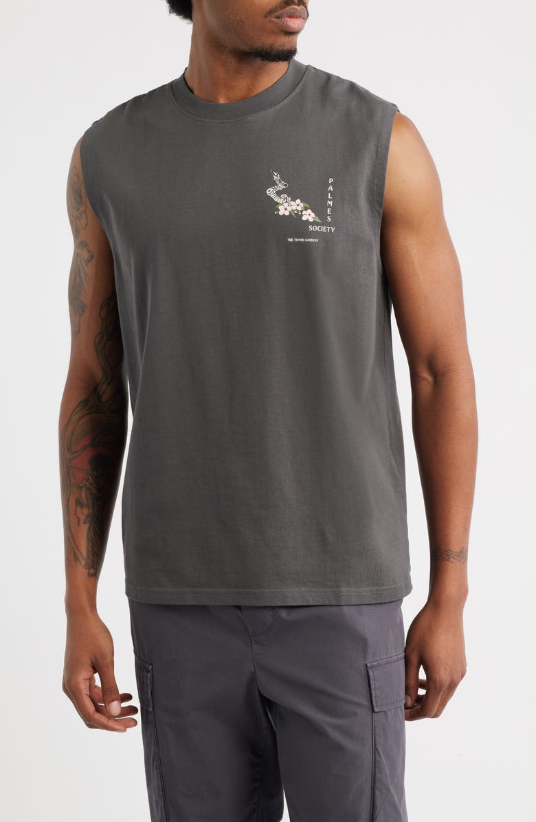 PALMES Ramus Graphic Tank, Main, color, Charcoal