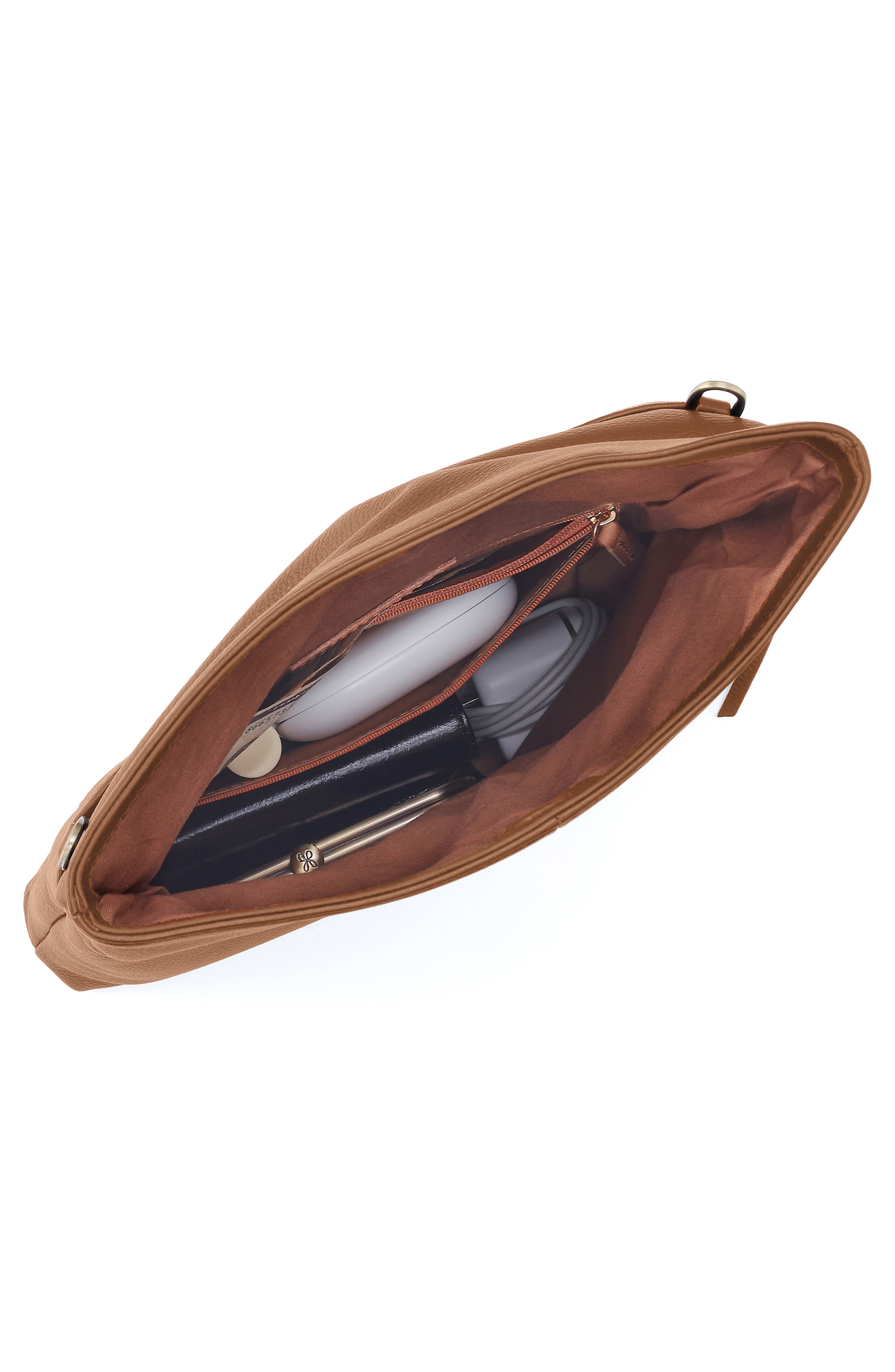 HOBO Draft Leather Crossbody Bag, Alternate, color, Brown Sugar