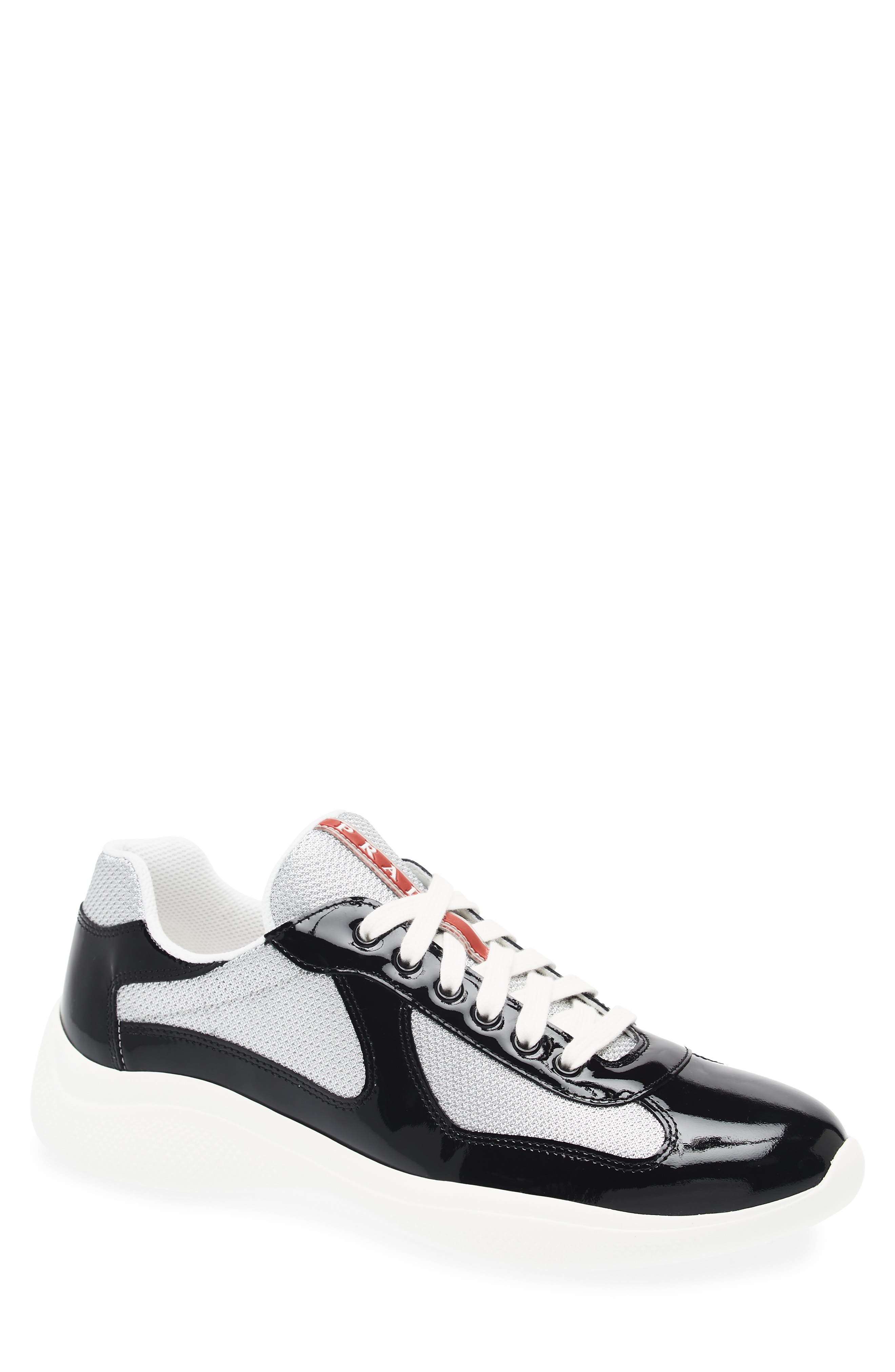 Prada America's Cup Sneaker, Main, color, Nero/ Argento