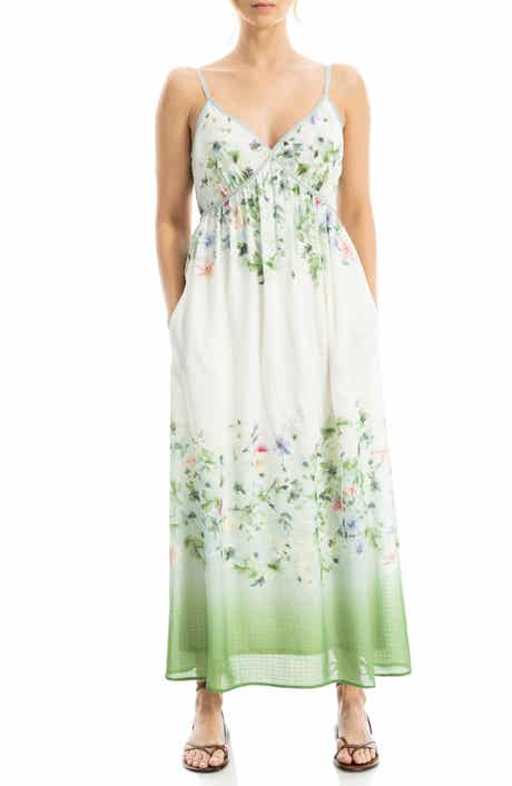MAX STUDIO Watercolor Print Sleeveless Maxi Dress