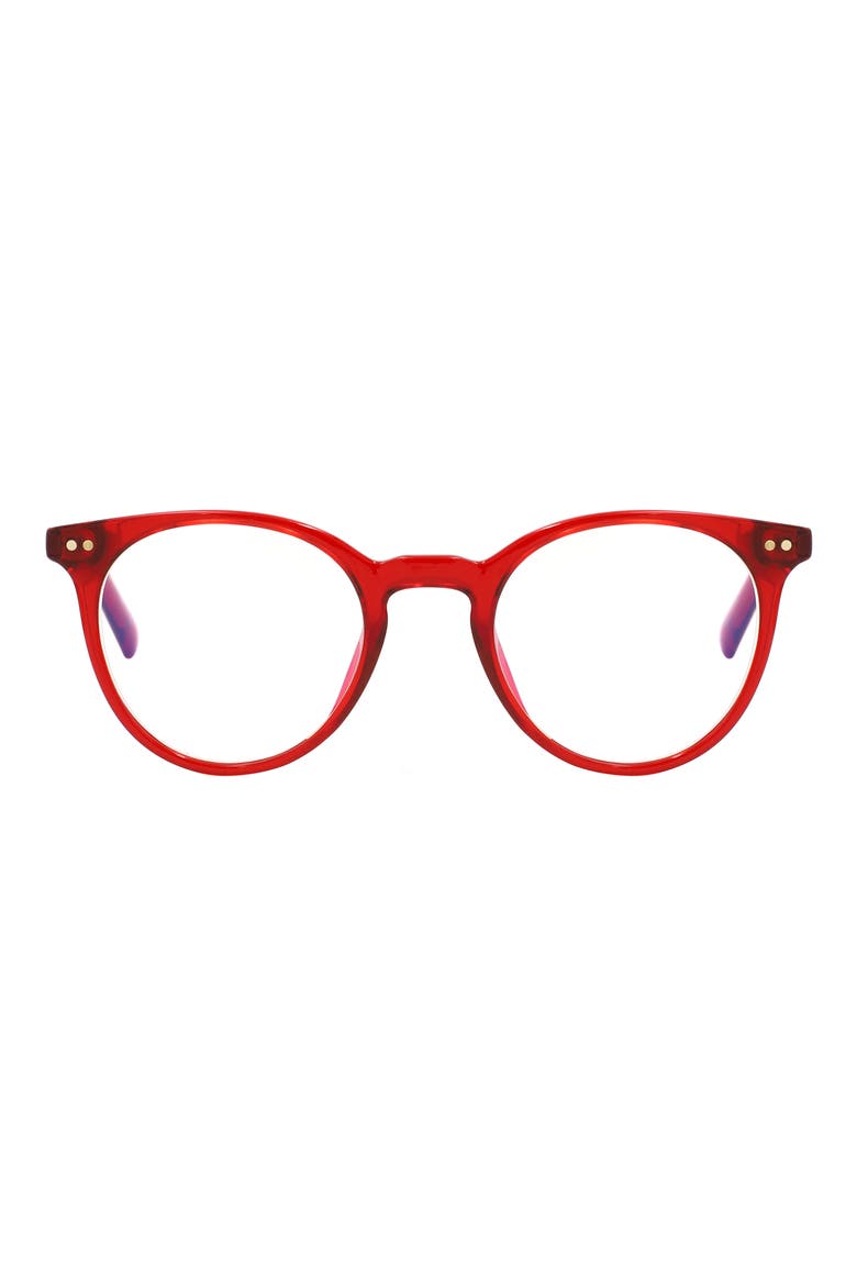 misa 49mm round sunglasses, Main, color, RED