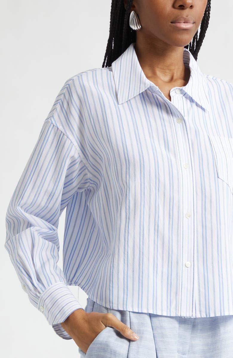 Ramy Brook Marnie Stripe Shirt, Alternate, color, Blue Stripe Combo