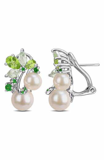 6-8.5mm Cultured Freshwater Pearl Cluster Earrings