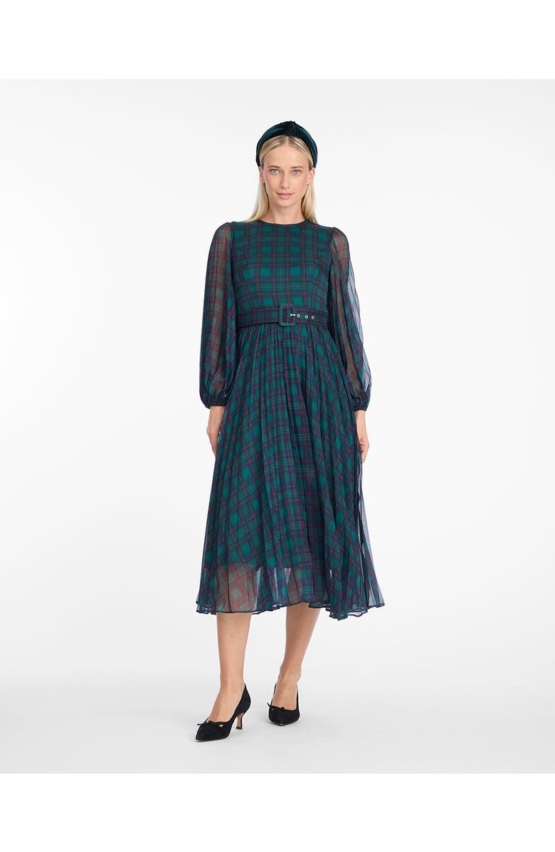 Draper James Maybelle Belted Midi Dress, Main, color, Green Multi