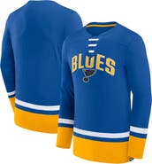 FANATICS Men's Fanatics Branded Blue St. Louis Blues Back Pass Lace-Up Long Sleeve T-Shirt