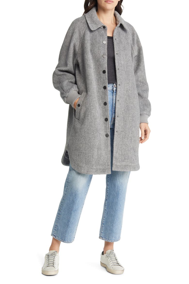Longline Jacket, Main, color, GREY MEDIUM CHARCOAL HEATHER