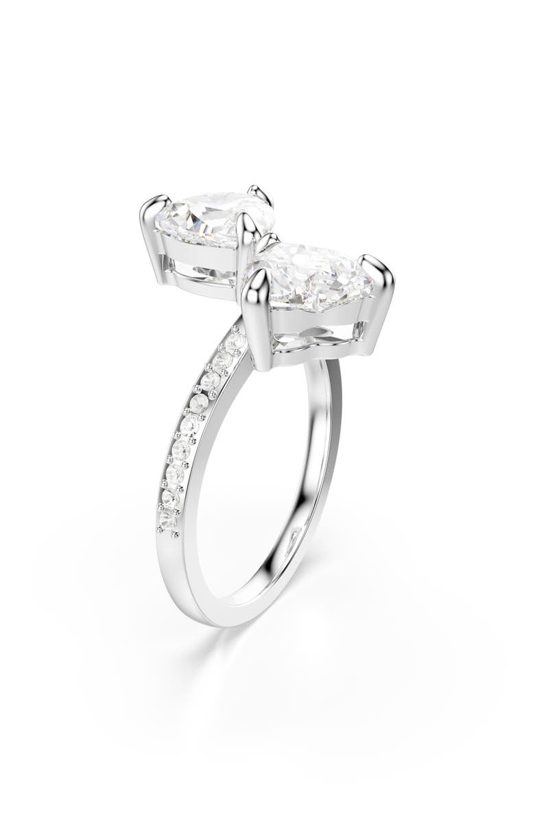 Swarovski Mesmera Hearts Ring, Main, color, White/ Silver