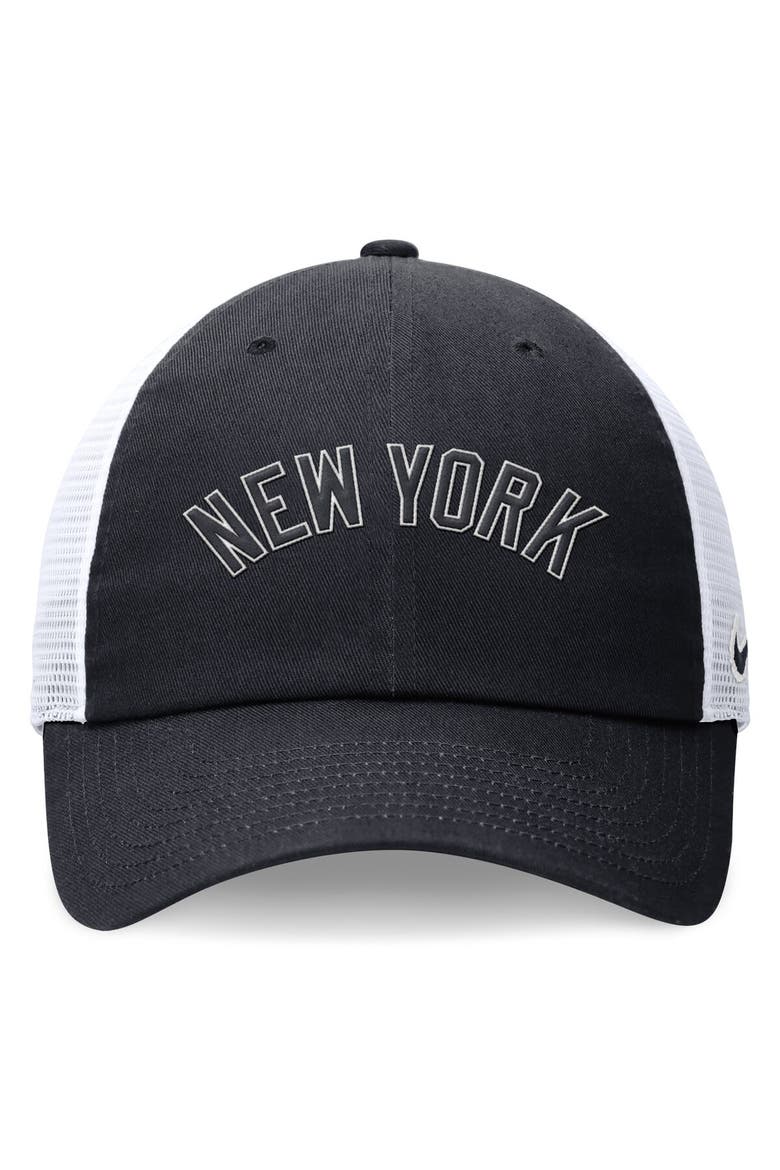 Men's Nike Navy New York Yankees Evergreen Wordmark Trucker Adjustable Hat, Alternate, color, Navy