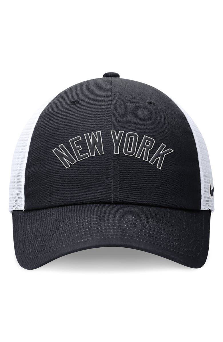 Nike Men's Nike Navy New York Yankees Evergreen Wordmark Trucker Adjustable Hat, Alternate, color, Navy