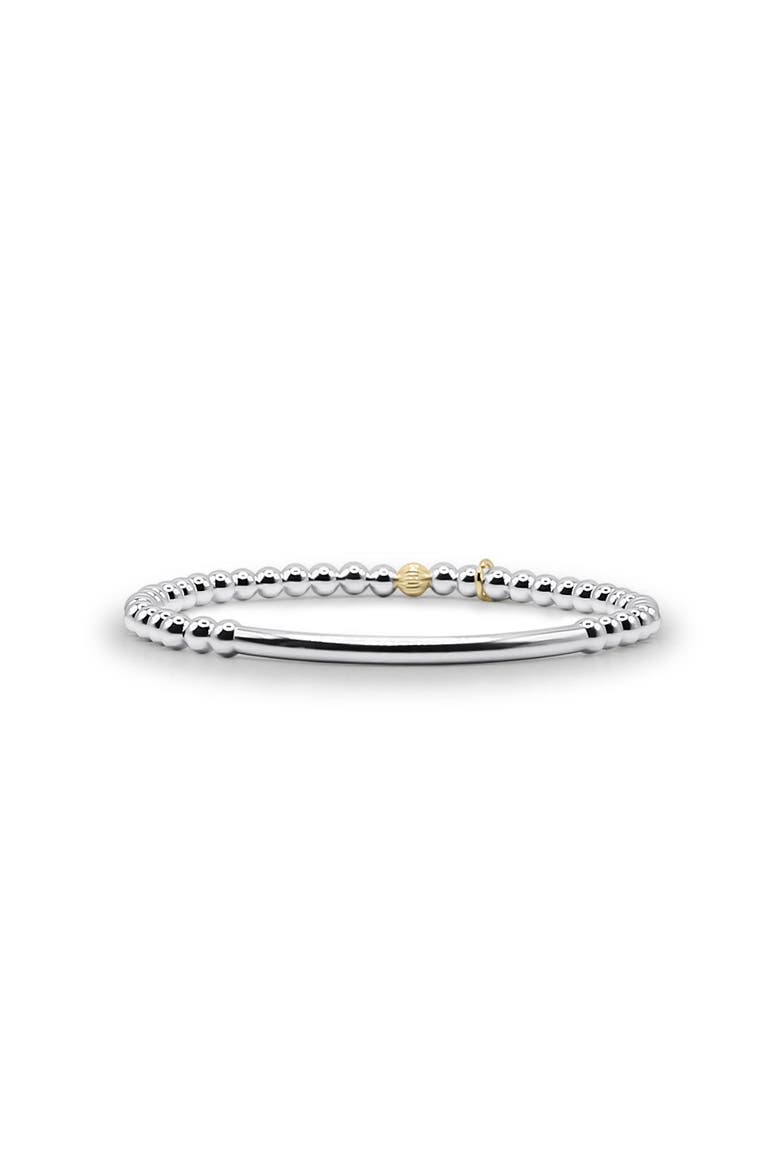 London Sterling Silver Beaded Bracelet, Main, color, Silver