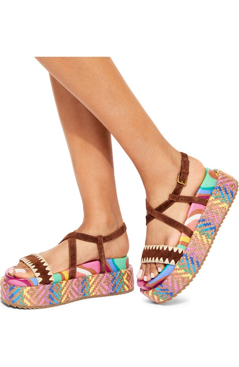 Kurt Geiger London Chelsea Flatform Sandal, Alternate, color, Brown Multi