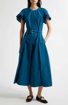 3.1 Phillip Lim Cascade Petal Sleeve Belted Poplin Shirtdress