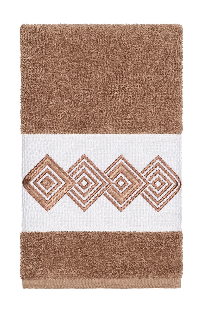 Linum Home Textiles Noah Embellished Hand Towel - Latte, Main, color, Latte