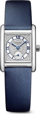 Longines Mini DolceVita Diamond Leather Strap Watch, 21.5mm x 29mm