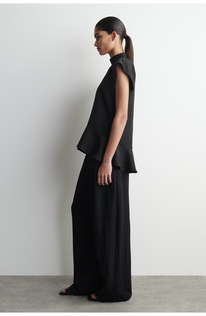 COS Sculpted Turtleneck Top, Alternate, color, Black