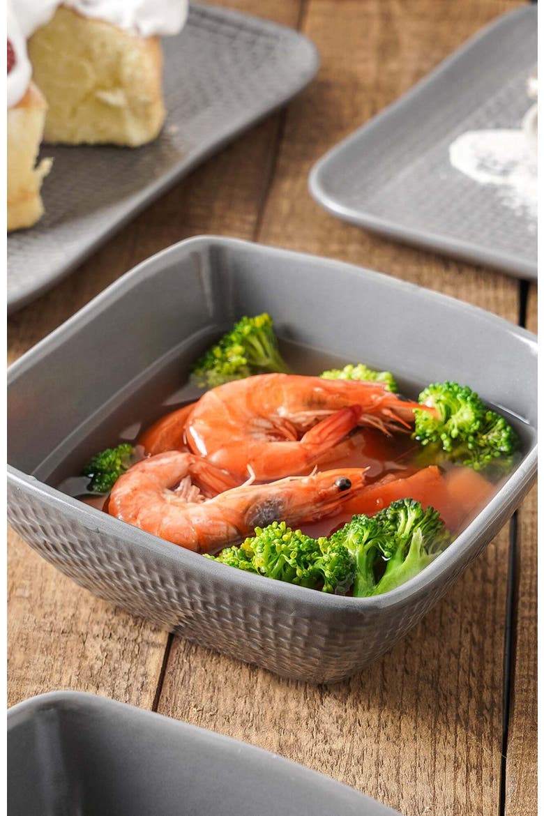 Olivia Stoneware 4-Piece Bowl Set, Alternate, color, Gray