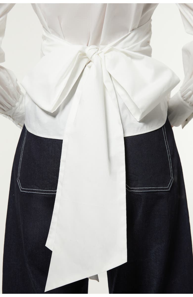 Karen Millen Woven Wrap Balloon Sleeve Blouse, Alternate, color, White