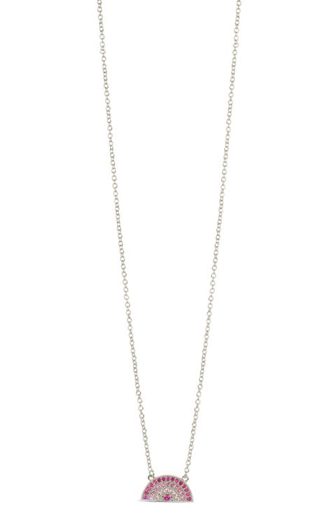 Shades of Rainbow Cubic Zirconia Pendant Necklace