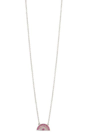 Sterling Forever Shades Of Rainbow Cubic Zirconia Pendant Necklace In Multi