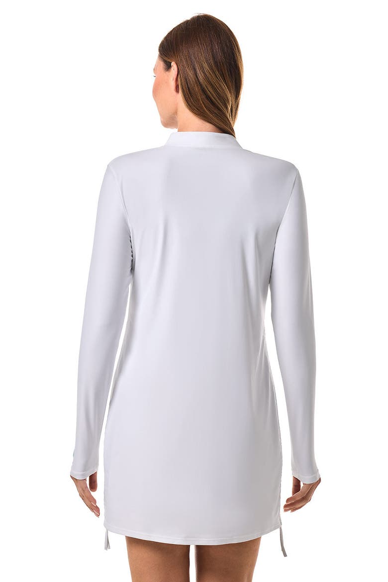 Women's Key Biscayne Ruche Swim Top, UPF 50+ Sun Protection, Alternate, color, White