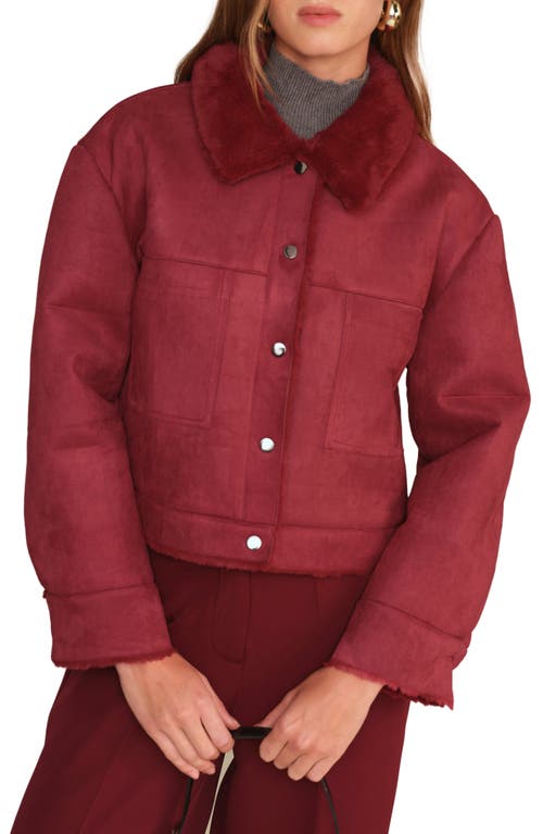 Deluc Mathew Faux Suede & Faux Shearling Jacket In Burgundy