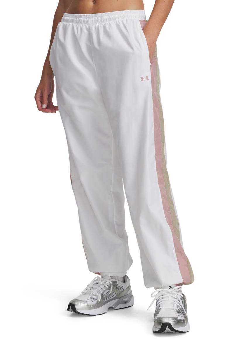 Icon Water Repellent Crinkle Pants, Main, color, WHITE / KHAKI / PINK