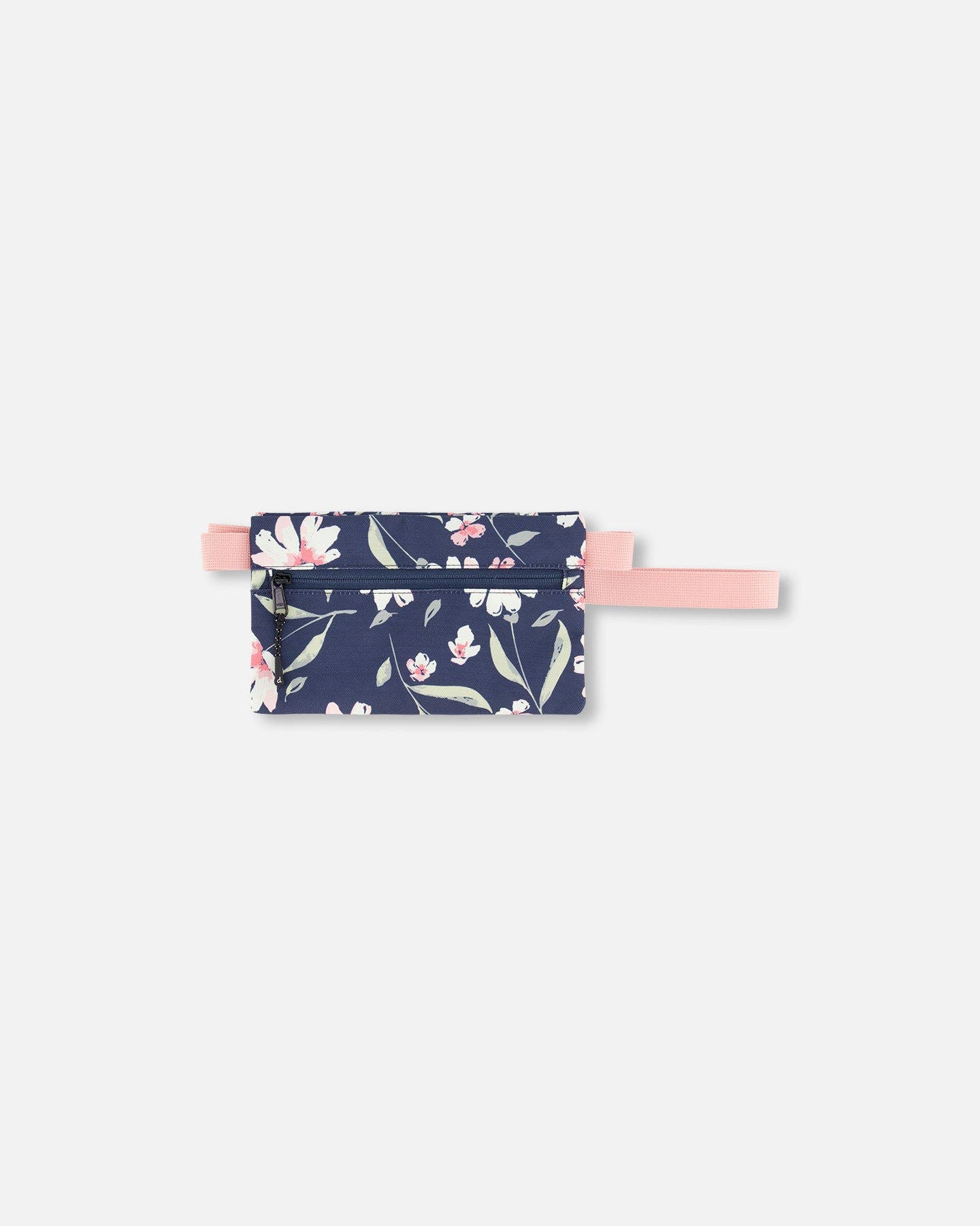 Deux par Deux Double Pencil Case Flower, Main, color, Navy
