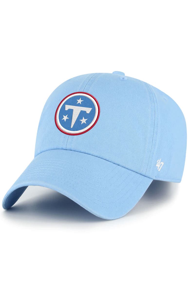 '47 Men's '47  Light Blue Tennessee Titans Primary Logo Clean Up Adjustable Hat, Main, color, Light Blue