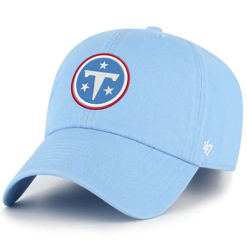 Men's '47  Light Blue Tennessee Titans Primary Logo Clean Up Adjustable Hat