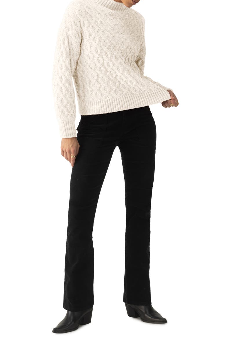 Cable Stitch Chenille Sweater, Alternate, color, LIGHT ALMOND
