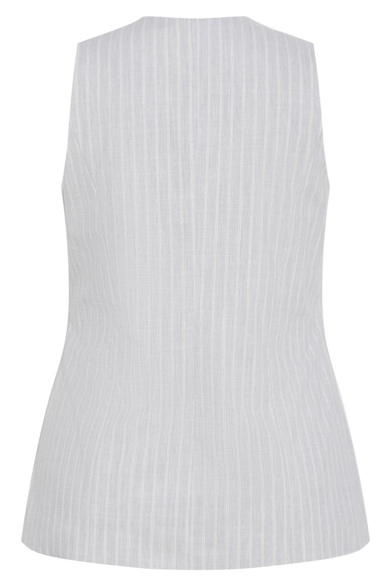 Jaz Stripe Cutaway Vest, Alternate, color, SILVER STRIPE