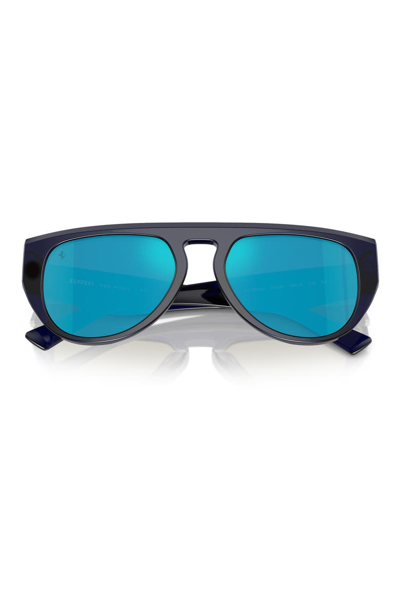 56mm Pilot Sunglasses, Alternate, color, BLUE / BLUE MIRROR
